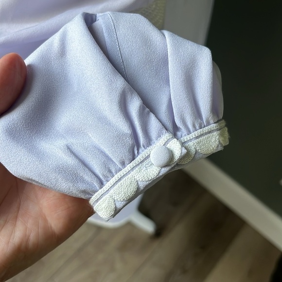 Tory Burch Sadie Floral Applique Dress French Lavender Long Sleeves - Picture 9 of 14